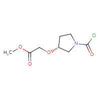 Chemical structure of methyl 2-{[(3R)-1-(carbonochloridoyl)pyrrolidin-3-yl]oxy}acetate - CSSB14975790109