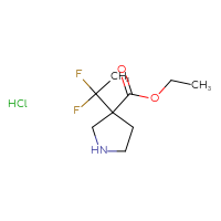 Chemical structure of ethyl 3-(1,1-difluoroethyl)pyrrolidine-3-carboxylate hydrochloride - CSSB21043416083