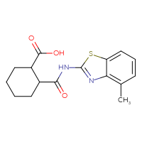 Chemical structure of 2-[(4-methyl-1,3-benzothiazol-2-yl)carbamoyl]cyclohexane-1-carboxylic acid - CSSB00028230921