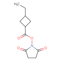 Chemical structure of 2,5-dioxopyrrolidin-1-yl 3-ethylcyclobutane-1-carboxylate - CSSB00112587107