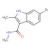 Chemical structure of 6-bromo-N,2-dimethyl-1H-indole-3-carboxamide - CSSB05565812243