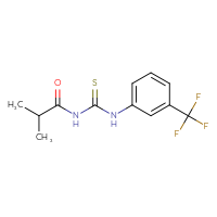 Chemical structure of 3-(2-methylpropanoyl)-1-[3-(trifluoromethyl)phenyl]thiourea - CSSB00025735820