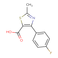 Chemical structure of 4-(4-fluorophenyl)-2-methyl-1,3-thiazole-5-carboxylic acid - CSSB00010237855