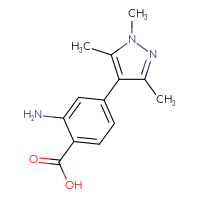 Chemical structure of 2-amino-4-(1,3,5-trimethyl-1H-pyrazol-4-yl)benzoic acid - CSSB00133246955