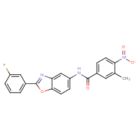 Chemical structure of N-[2-(3-fluorophenyl)-1,3-benzoxazol-5-yl]-3-methyl-4-nitrobenzamide - CSSB00121713783
