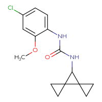 Chemical structure of 1-(4-chloro-2-methoxyphenyl)-3-{dispiro[2.0.2⁴.1³]heptan-7-yl}urea - CSSB01226838359