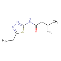 Chemical structure of N-(5-ethyl-1,3,4-thiadiazol-2-yl)-3-methylbutanamide - CSSB00000001352