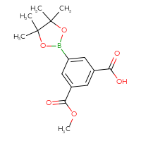 Chemical structure of 3-(methoxycarbonyl)-5-(4,4,5,5-tetramethyl-1,3,2-dioxaborolan-2-yl)benzoic acid - CSSB00159269788