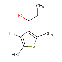 Chemical structure of 1-(4-bromo-2,5-dimethylthiophen-3-yl)propan-1-ol - CSSB00116793287