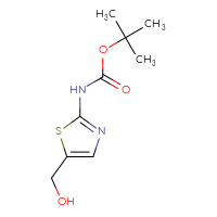Chemical structure of tert-butyl N-[5-(hydroxymethyl)-1,3-thiazol-2-yl]carbamate - CSSB00010080143