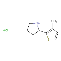 Chemical structure of 2-(3-methylthiophen-2-yl)pyrrolidine hydrochloride - CSSB06354213006