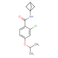 Chemical structure of N-{bicyclo[1.1.1]pentan-1-yl}-2-chloro-4-(propan-2-yloxy)benzamide - CSSB01644146085