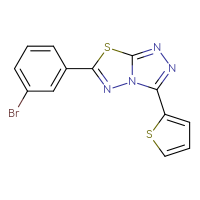 Chemical structure of 6-(3-bromophenyl)-3-(thiophen-2-yl)-[1,2,4]triazolo[3,4-b][1,3,4]thiadiazole - CSSB00121623671