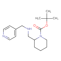 Chemical structure of tert-butyl 2-({[(pyridin-4-yl)methyl]amino}methyl)piperidine-1-carboxylate - CSSB00011553819