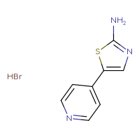 Chemical structure of 5-(pyridin-4-yl)-1,3-thiazol-2-amine hydrobromide - CSSB06256045859