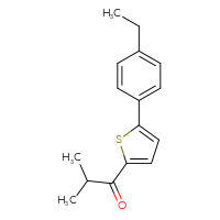Chemical structure of 1-[5-(4-ethylphenyl)thiophen-2-yl]-2-methylpropan-1-one - CSSB00000424474