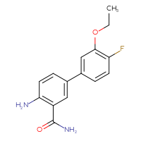 Chemical structure of 4-amino-3'-ethoxy-4'-fluoro-[1,1'-biphenyl]-3-carboxamide - CSSB06585635802
