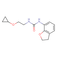 Chemical structure of 3-(2-cyclopropoxyethyl)-1-(2,3-dihydro-1-benzofuran-7-yl)urea - CSSB01031342391
