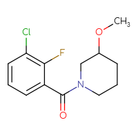 Chemical structure of 1-(3-chloro-2-fluorobenzoyl)-3-methoxypiperidine - CSSB02006132083