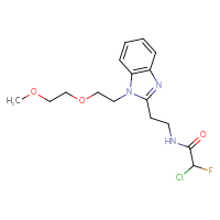 Chemical structure of 2-chloro-2-fluoro-N-(2-{1-[2-(2-methoxyethoxy)ethyl]-1H-1,3-benzodiazol-2-yl}ethyl)acetamide - CSSB21332109264
