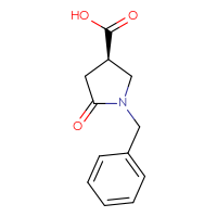 Chemical structure of (3R)-1-benzyl-5-oxopyrrolidine-3-carboxylic acid - CSSB00010206765