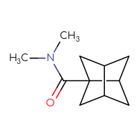 Chemical structure of N,N-dimethyltricyclo[3.3.0.0³,⁷]octane-1-carboxamide - CSSB09890429420