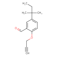 Chemical structure of 5-(2-methylbutan-2-yl)-2-(prop-2-yn-1-yloxy)benzaldehyde - CSSB20460481081