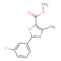 Chemical structure of methyl 2-(3-fluorophenyl)-4-methyl-1,3-thiazole-5-carboxylate - CSSB00005677355