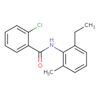 Chemical structure of 2-chloro-N-(2-ethyl-6-methylphenyl)benzamide - CSSB00026320731