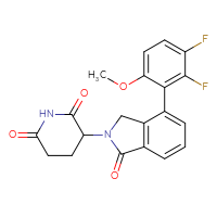 Chemical structure of 3-[4-(2,3-difluoro-6-methoxyphenyl)-1-oxo-2,3-dihydro-1H-isoindol-2-yl]piperidine-2,6-dione - CSSB21531608300