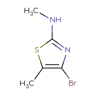 Chemical structure of 4-bromo-N,5-dimethyl-1,3-thiazol-2-amine - CSSB00010979805