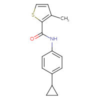 Chemical structure of N-(4-cyclopropylphenyl)-3-methylthiophene-2-carboxamide - CSSB02003931424