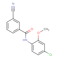 Chemical structure of N-(4-chloro-2-methoxyphenyl)-3-cyanobenzamide - CSSB00136801887