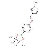 Chemical structure of 1-methyl-3-{[4-(4,4,5,5-tetramethyl-1,3,2-dioxaborolan-2-yl)phenoxy]methyl}-1H-pyrazole - CSSB00013120556