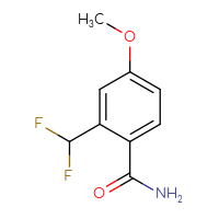 Chemical structure of 2-(difluoromethyl)-4-methoxybenzamide - CSSB02270739584