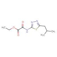 Chemical structure of ethyl {[5-(2-methylpropyl)-1,3,4-thiadiazol-2-yl]carbamoyl}formate - CSSB00006382597