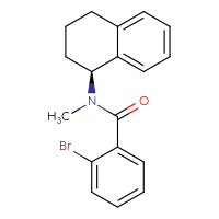 Chemical structure of 2-bromo-N-methyl-N-[(1S)-1,2,3,4-tetrahydronaphthalen-1-yl]benzamide - CSSB15363327687