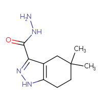Chemical structure of 5,5-dimethyl-4,5,6,7-tetrahydro-1H-indazole-3-carbohydrazide - CSSB03517182933