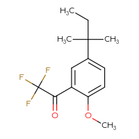 Chemical structure of 2,2,2-trifluoro-1-[2-methoxy-5-(2-methylbutan-2-yl)phenyl]ethan-1-one - CSSB21103685828