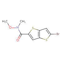 Chemical structure of 5-bromo-N-methoxy-N-methylthieno[3,2-b]thiophene-2-carboxamide - CSSB01992623256