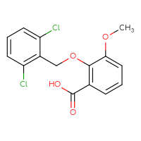 Chemical structure of 2-[(2,6-dichlorophenyl)methoxy]-3-methoxybenzoic acid - CSSB00020596196