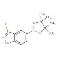 Chemical structure of 3-fluoro-5-(4,4,5,5-tetramethyl-1,3,2-dioxaborolan-2-yl)-1H-indazole - CSSB00021295726