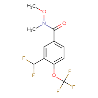 Chemical structure of 3-(difluoromethyl)-N-methoxy-N-methyl-4-(trifluoromethoxy)benzamide - CSSB15126263428
