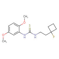 Chemical structure of 1-(2,5-dimethoxyphenyl)-3-[2-(1-fluorocyclobutyl)ethyl]thiourea - CSSB02068468322