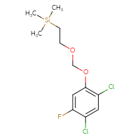 Chemical structure of {2-[(2,4-dichloro-5-fluorophenoxy)methoxy]ethyl}trimethylsilane - CSSB21432463276