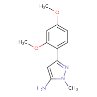 Chemical structure of 3-(2,4-dimethoxyphenyl)-1-methyl-1H-pyrazol-5-amine - CSSB00000768501