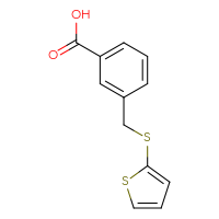 Chemical structure of 3-[(thiophen-2-ylsulfanyl)methyl]benzoic acid - CSSB00000239321