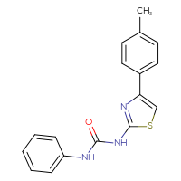 Chemical structure of 3-[4-(4-methylphenyl)-1,3-thiazol-2-yl]-1-phenylurea - CSSB00025728452