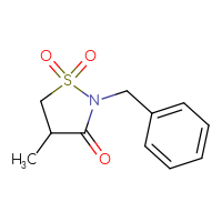 Chemical structure of 2-benzyl-4-methyl-1λ⁶,2-thiazolidine-1,1,3-trione - CSSB00010105607