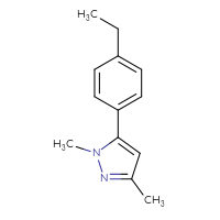 Chemical structure of 5-(4-ethylphenyl)-1,3-dimethyl-1H-pyrazole - CSSB00041644380